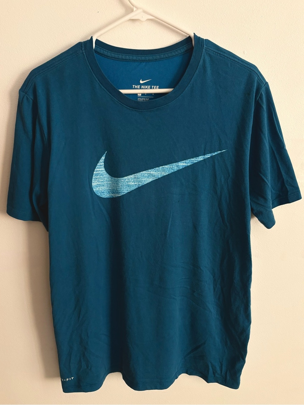Nike Men’s Teal Short-Sleeve Tee with Faded Swoosh